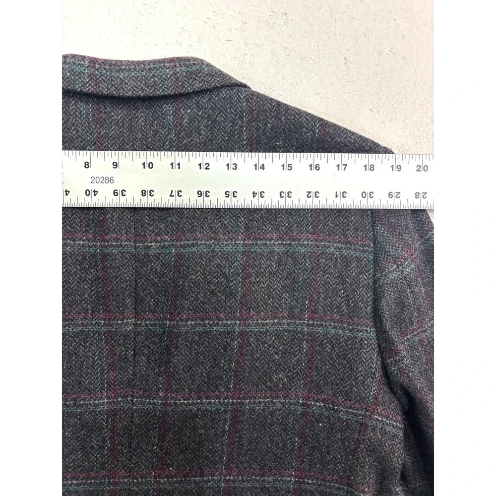 vtg Stanley Blacker 40S Gray Herringbone Tweed Blazer Jacket Sport Coat USA Wool